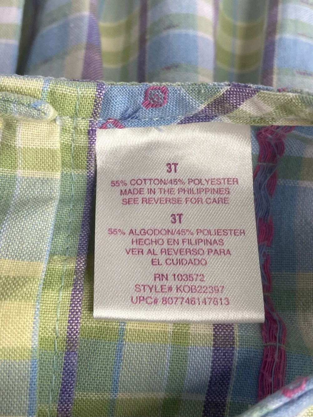 Blueberi Boulevard Plaid Easter Spring Dress Embroidery 2009 Girl 3T